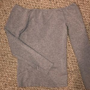 Intimately Free People Grey Off The Shoulder Top